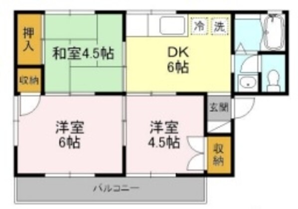 カーサアグアＡの物件間取画像